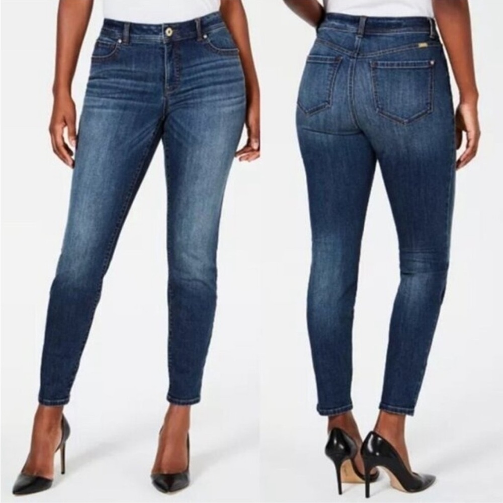 NWT INC International Concepts‎ Dark Blue Skinny Leg Curvy Fit Jeans, Size 16